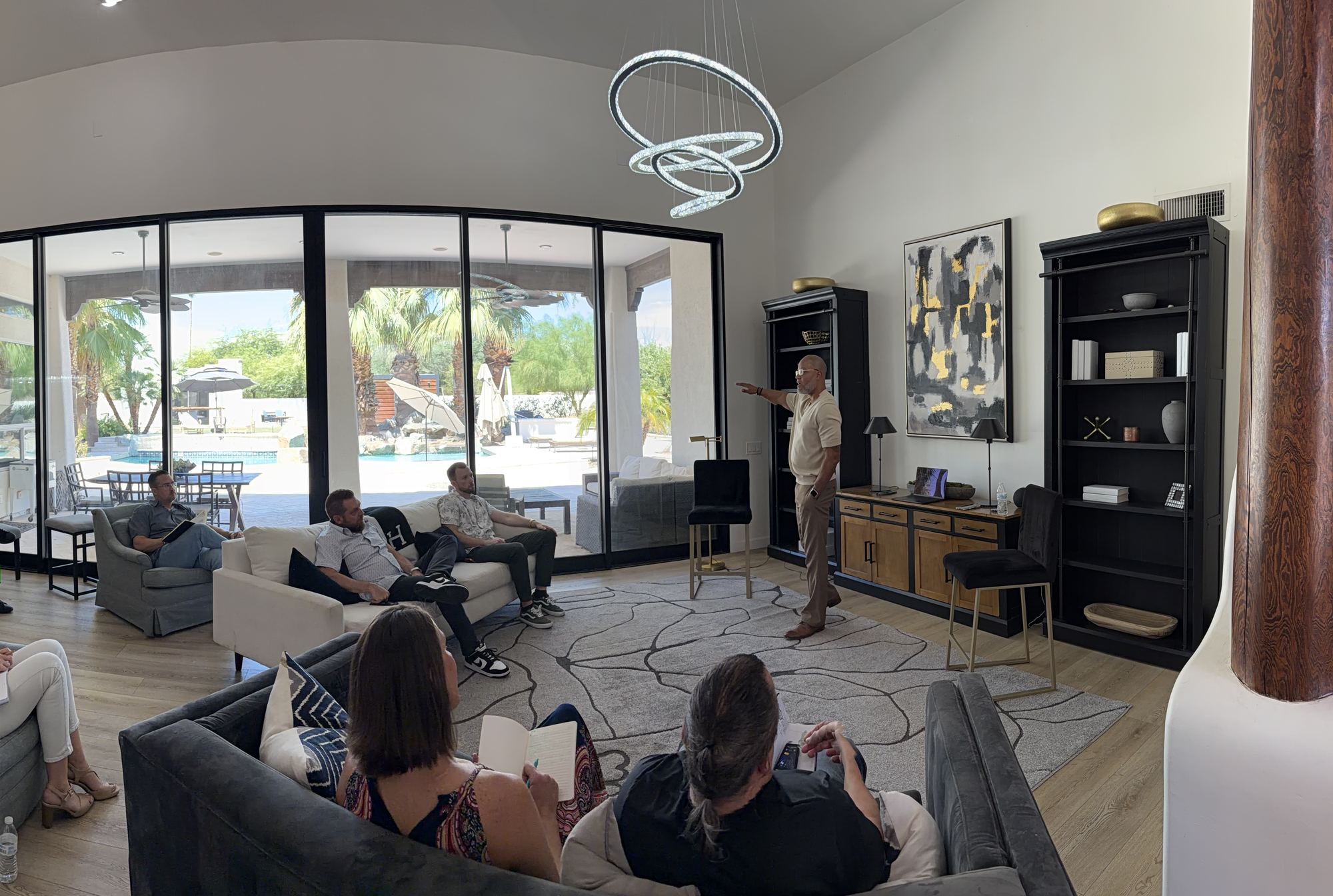 Princeton Clark leading a leadership training in a private residence